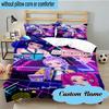 Custom Name 3PCS KPop Cartoon Bedding Set, Including 1pc Duvet Cover And 2pcs Pillowcases, Suitable for Dorms and Bedrooms Gift
