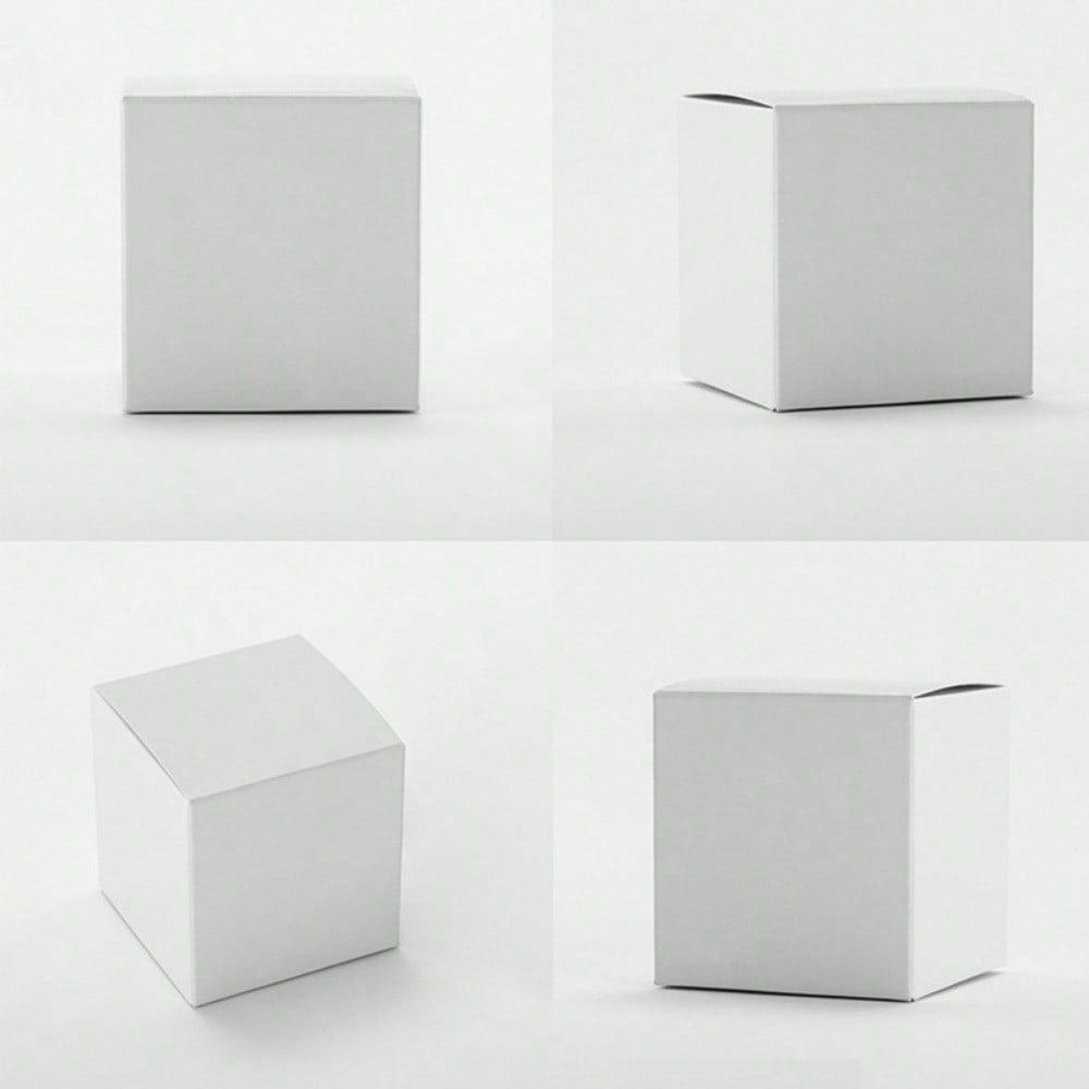 20 STK 12*12*12 cm, enkle hvite krus-gaveesker, fortykkede, sammenleggbare småemballasjebokser, perfekt for bursdag
