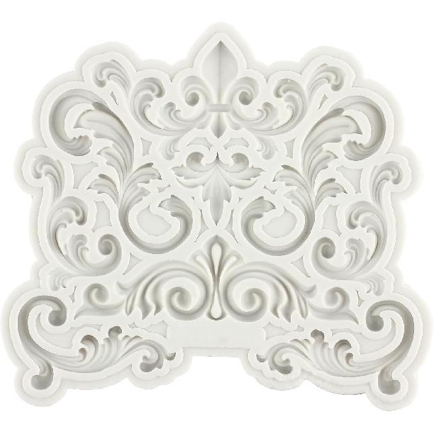 Baroque Fondant Mold Curlicues Scroll Lace Silicone Molds Filigree Mold 3D Sculpted For Sugar Cake Decorating Cupcake Topper Candy Chocolate Gum