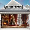 1 Piece Merry Christmas 2D Flat Banner Party Background with Snow Scenery and Holiday Decorations No Electricity Required