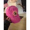 Pink Love Baseball Cap for Women Korean Style Big Head Cap Soft Top Cute Cat Hat Trendy Face