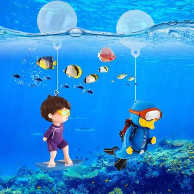 Creative Floating Witch & Fairy Ornaments Set for Fish Tank Landscaping - Complete Aquarium Accessories