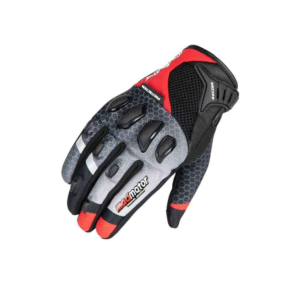 Motorcycle Riding Smartphone Size L Gloves, Compatible, MT21, Red,