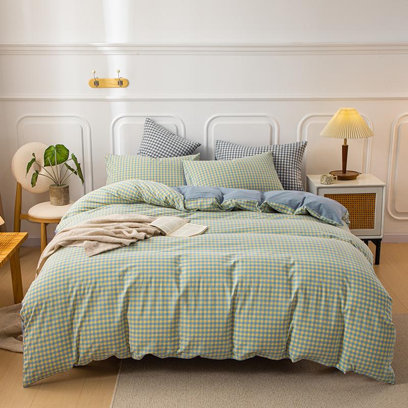 1Pc Pure Cotton Comforter Cover For Double Bed Checkered Duvet Cover Single/Queen/King Housse De Couette Without Pillowcase