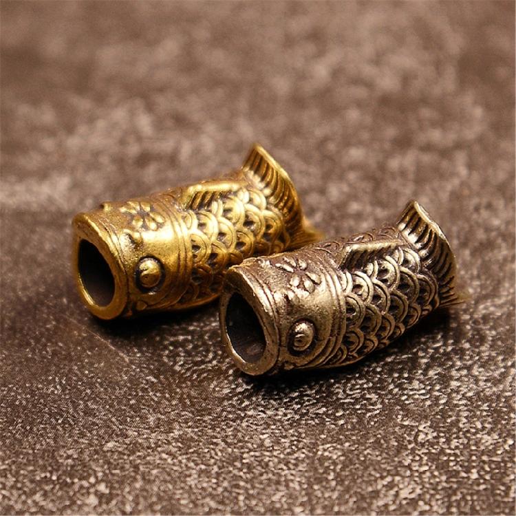 Artistic Fish Metal Beads for Creative Paracord Projects and Fashionable Jewelry Large Hole Charm Artistic Collectibles