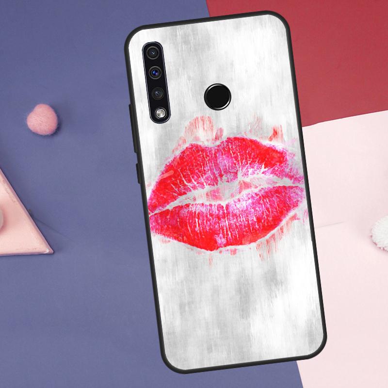 Sexy Red Lips Case For Huawei Nova 12s 12i 11i 8i 7i Y73 Y70 Y90 Y60 Y72 Y61 Y91 9 10 SE P40 Lite P30 Pro