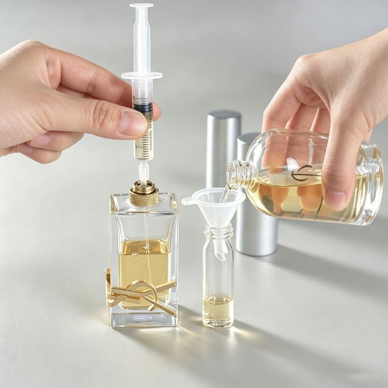 New Travel Portable Sample Wooden Lid Perfume Sub-Bottles Direct Pumping + Funnel