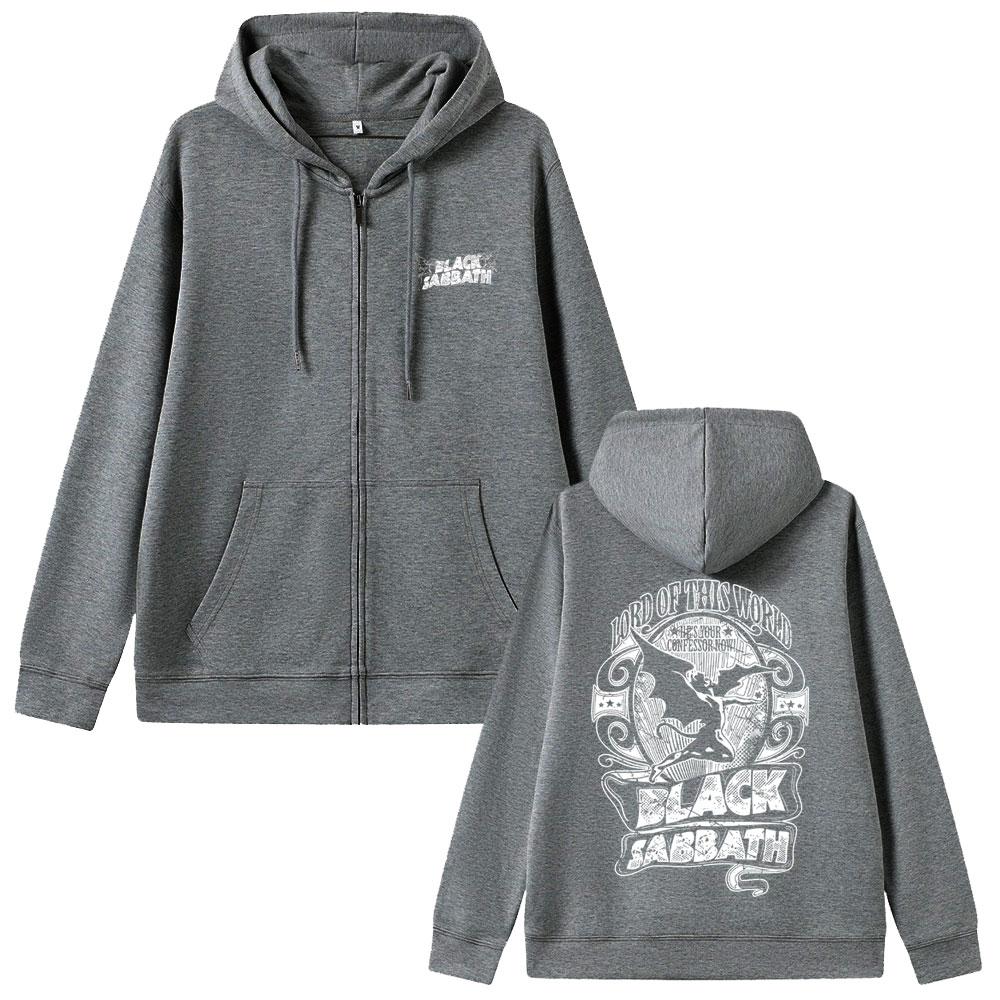 Heavy Metalová rocková kapela Black Sabbath Ozzy Osbourne Master of Reality Lord of This World Pánská vintage bunda se zipem