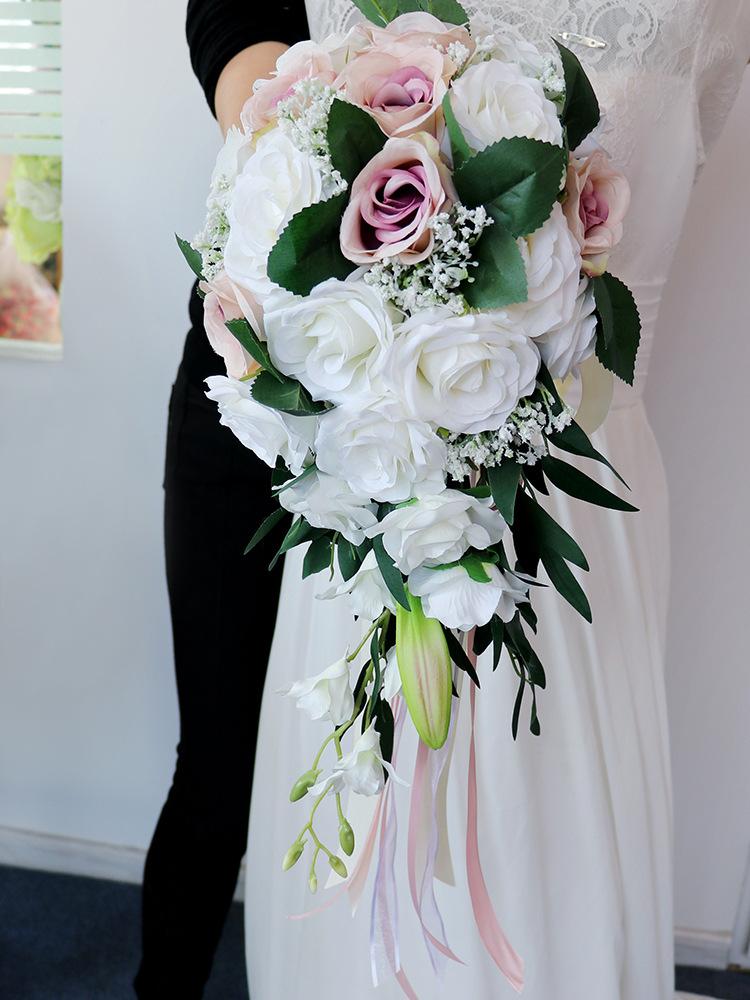Wedding Bride Bouquet Artificial Rose Flower Decoration Bouquet