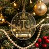 Runde Hängeanhänger Weihnachtsbaum Geldhalter Anhänger, Transparenter Acryl-Schmuck, 12 Geschenkbox-Zubehör Tierkreiszeichen-Thema Dekorative Akzente für
