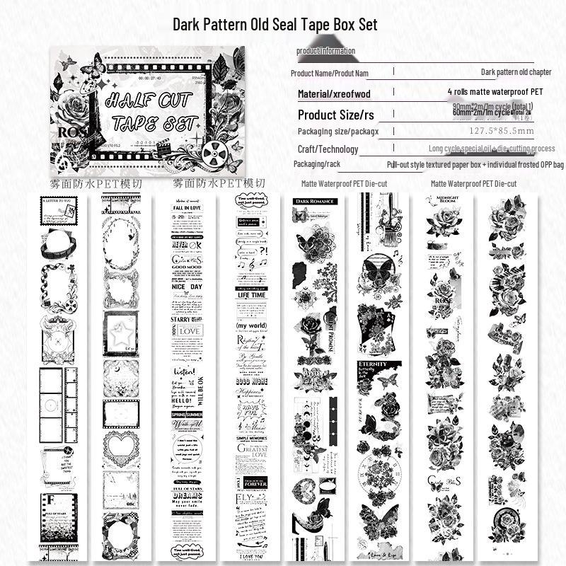 Die-cut PET Washi Tape Set: Coffee Theme, European & American Style for Journaling & Decoration