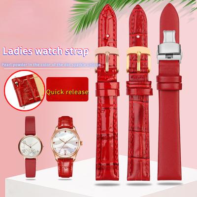 Rotes echtes Lederarmband für Armani Casio Damenuhrarmband Mode Weiches Rindsleder 10mm 12mm 14mm 15mm 16mm Uhrarmband Armband