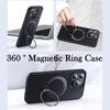 KEYSION Чехол из углеродного волокна с текстурой для MagSafe для iPhone 15 Pro Max 14 13 12 с вращающимся магнитным кольцом-подставкой, противоударный чехол для телефона
