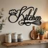 Metal Kitchen Sign With Chef Hat And Whisk Pattern Metal Wall Art Farmhouse Kitchen Wall Decor