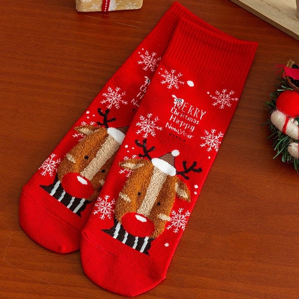 Cartoon Coral Fleece Socks Santa Claus Bed Socks New Sleep Stockings  Autumn and Winter