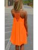 Abito in Chiffon Senza Schiena Patchwork a Quadretti Canotta Taglie Forti da Donna