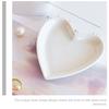 2Pcs White Serving Tray Ceramic Snack Plates Food Dish Heart Shaped Ceramics Tableware Snack Dessert Dining Table