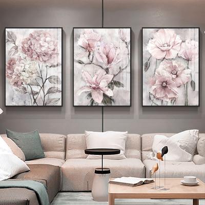 Acquerello fiori rosa poster da parete arte tela pittura moderna decorazioni per la casa stampa nordica immagini a parete per la decorazione del soggiorno