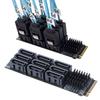 M.2 M KEY Nvme To 9 Ports SATA 3.0 Adapter Card 6Gbps M.2 To SATA 3.0 Riser Card PCIE 3.0 X2 Hard Disk Capacity for Desktop PC