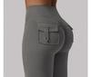 Leggings Femininos Super Elásticos com Estampa Imitação de Brocado, Flare e Slim