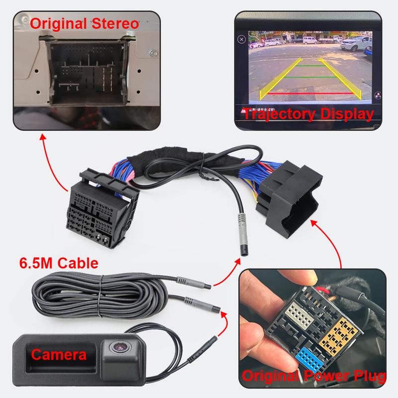GreenYi Canbus Dynamic Camera For VW Tiguan Ll 2016~2023 Rear View Camera Reversing CAM For MlB Unit Original Screen Plug&Play