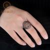 Gb oválný prsten Natural Smoky Quartz Originální 925 Sterling Sliver Vintage gotické punkové prsteny pro ženy Jemné šperky na párty