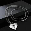 Fashion Cross Angel Wings Heart Pendant Necklace for Men Women Stainless Steel Creative Waterproof Jewelry Gift