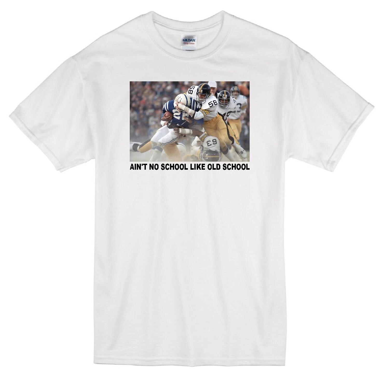 JACK LAMBERT OLD SCHOOL PITTSBURGH STEELERS LINEBACKER JERSEY WHITE T-shirt 3XL