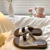 Summer Wear New High-end Fashion Versatile Flat-bottomed Beach Cool Slippers Seaside Cool Slippers Women