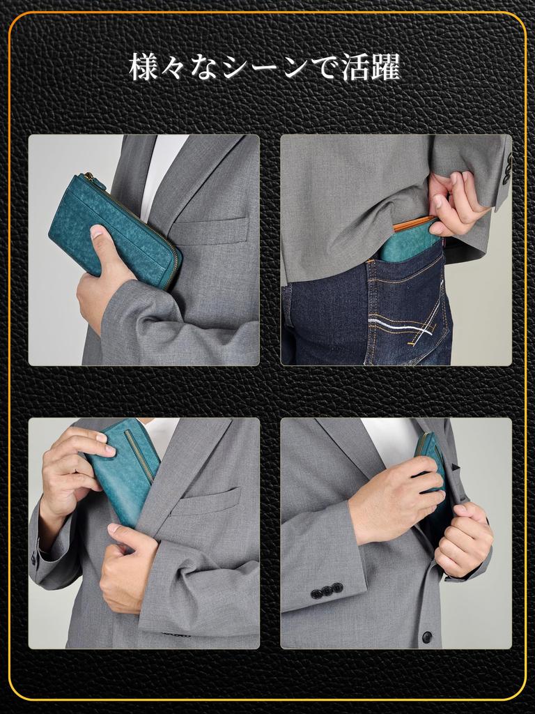 Fabrizio and Long Wallet with Coin Large 20 Card Bill Easy To Made with Genuine Italian Leather by Top Leather YKK Zipper Men's Women's L-Shaped