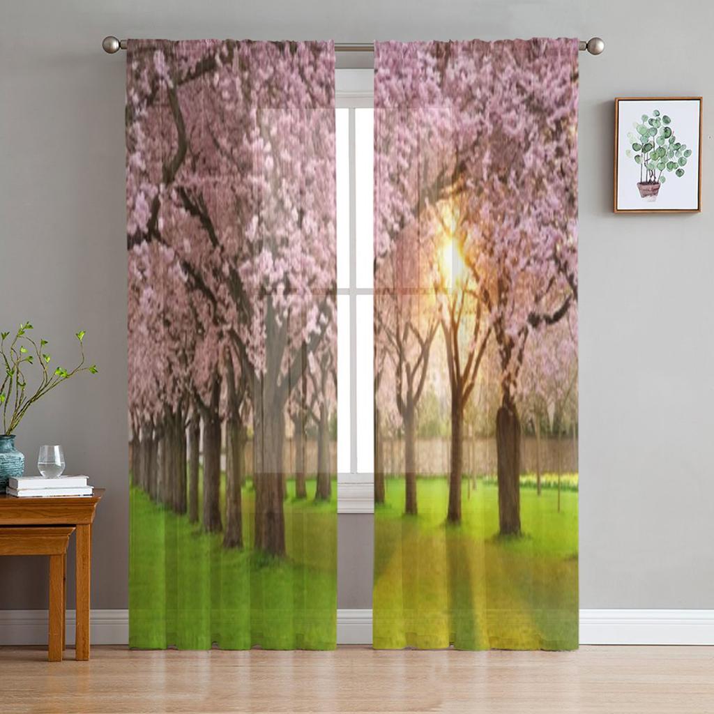 Winter Forest Tatra Mountains Poland Sheer Curtains for Living Room Transparent Tulle Window Curtain Bedroom Kitchen Veil Drapes