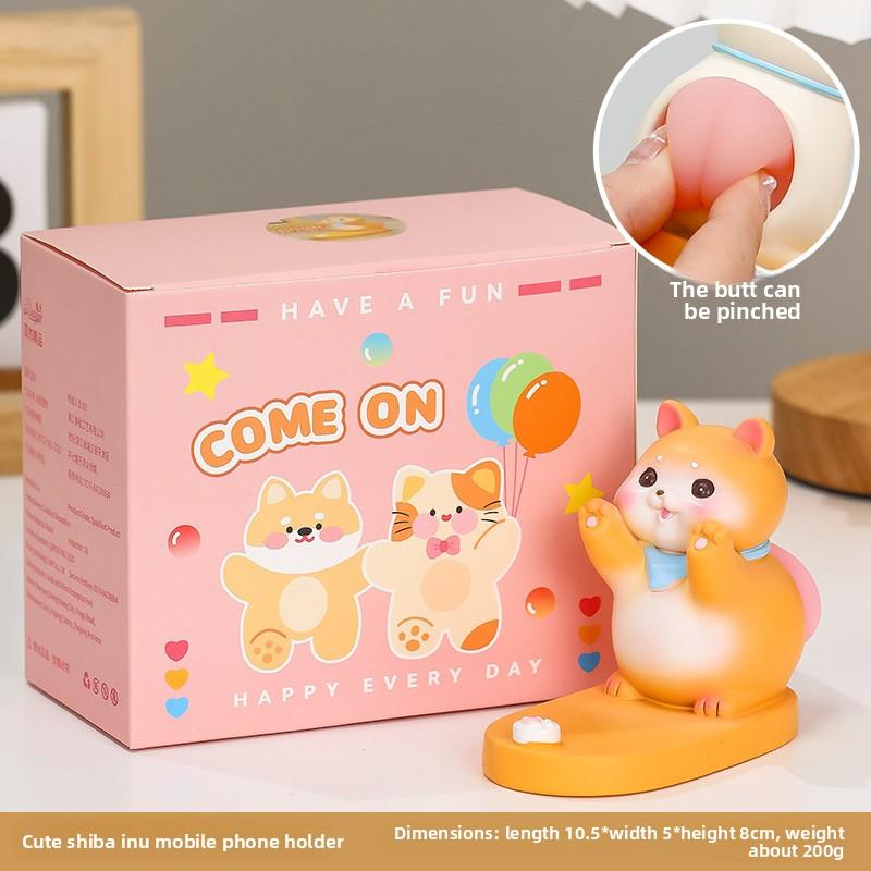 New Model "Pig Butt" Mobile Phone Stand - Desktop Decoration Item, Office Workstation Phone Holder, Girl-themed Stress-relieving Stand