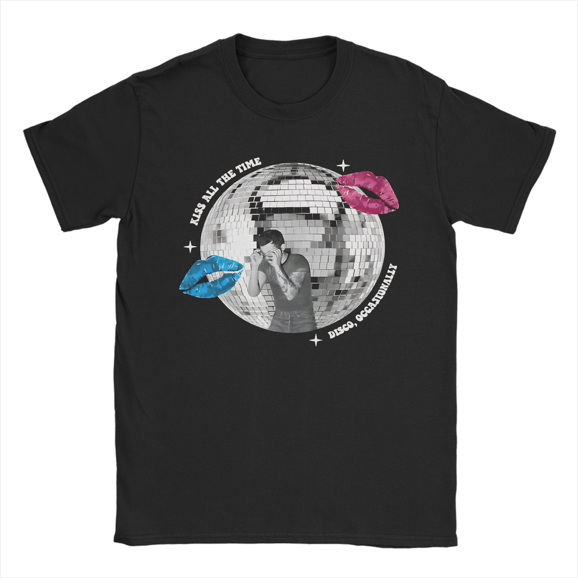 Kiss All the Time T Shirt Summer HarryStyles Trendy Cool T Shirts Unisex Cotton O Neck Oversized Top Tees ShortSleeve S