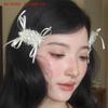 1/2pcs French Ballet Style Imitation Pearl Bow Ribbon Women Hairpin Sweet Simple Elegant Bangs Side Clip Headwear