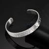 Irregular Pattern Stainless Steel C-Shaped Open Bangle Jewelry B-735