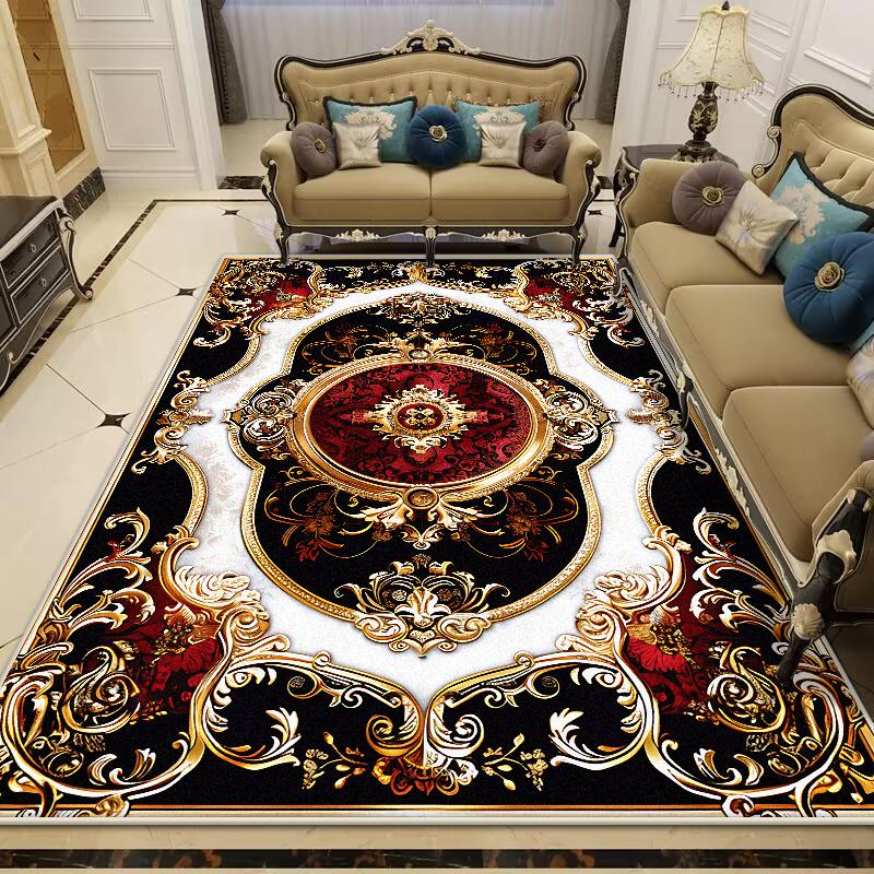 European Style Large Size Luxury Rugs Living Room Flower Design Fluffy Room Decor Bedroom Carpet Easy Cleaning Sofa Table Mat