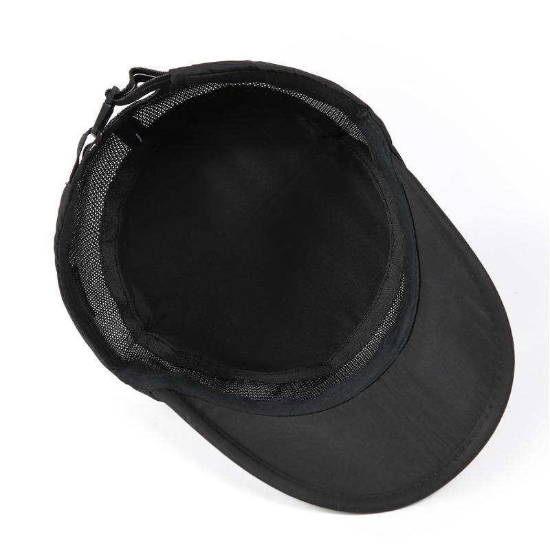 Men's Flat Top Hat Summer New Mesh Breathable Cap Outdoor Sun Hat Hat