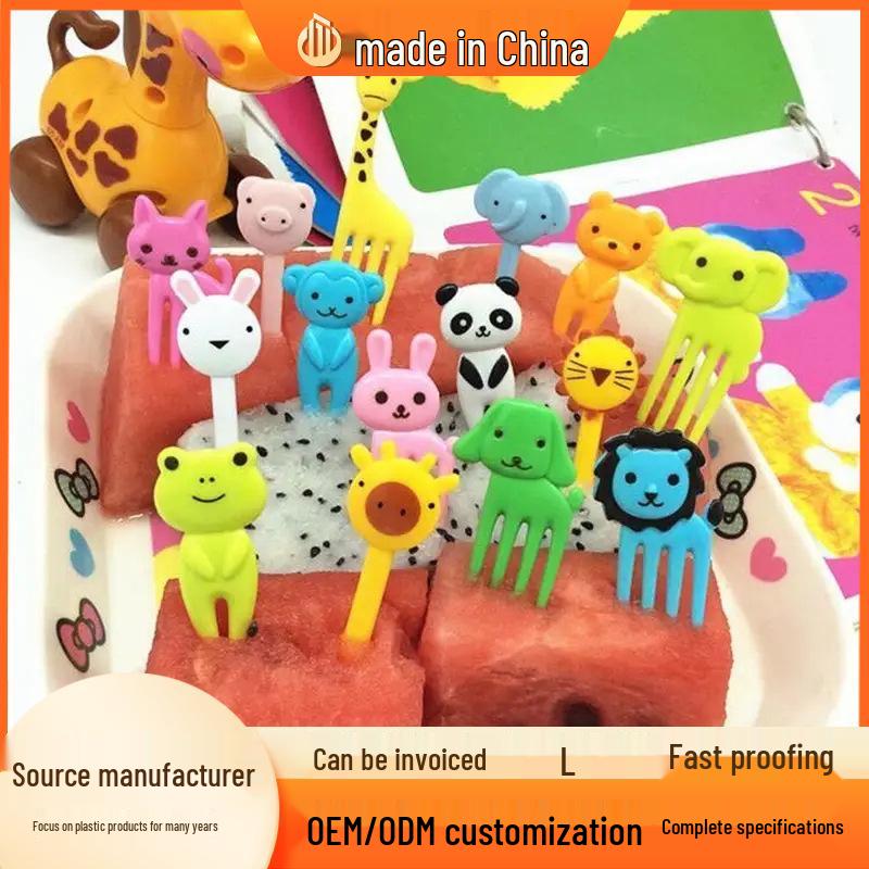 Japanese Animal Cartoon Fruit Fork Set – Cute and Creative Plastic Picks for Kids' Bento Boxes.