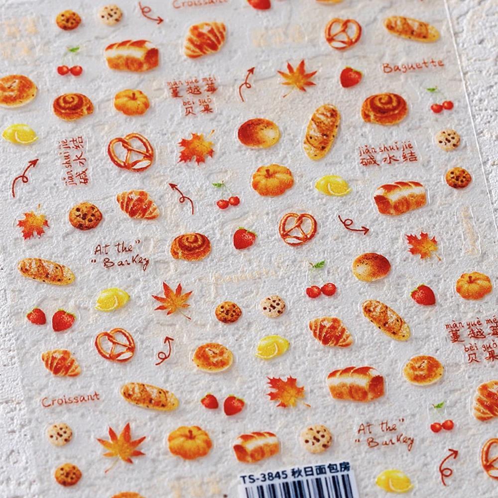 5D Pudding Jelly Dessert Fruit Cherry Pink Claw Print Bowknot Tie Knot Love Heart Stars Nail Art Sticker Adhesive Manicure Decal