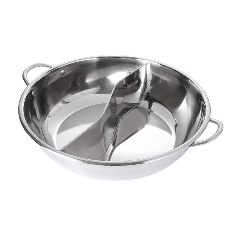 Si Gang 201 Stainless Steel Divided Hot Pot (Lid Not Included)