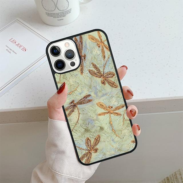 Floral Colorful Dragonfly Phone Case For iPhone 17 Air 14 15 16 16e 13 12 Max Cover For Apple 11 Pro Max Plus Coque