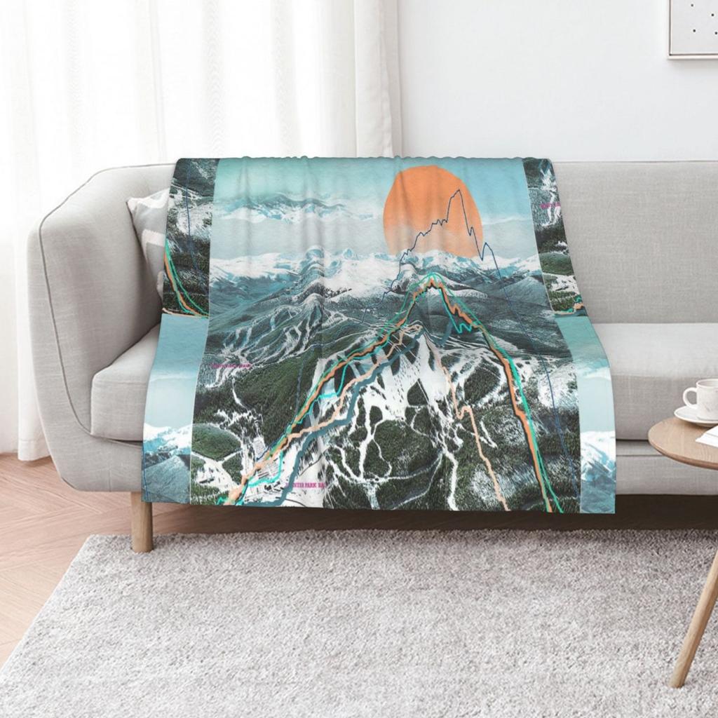 Ski Map Throw Blanket Heavy To Sleep Decorative Throw Cosplay Anime Decorative Sofa Soft Warm For Winter Blankets