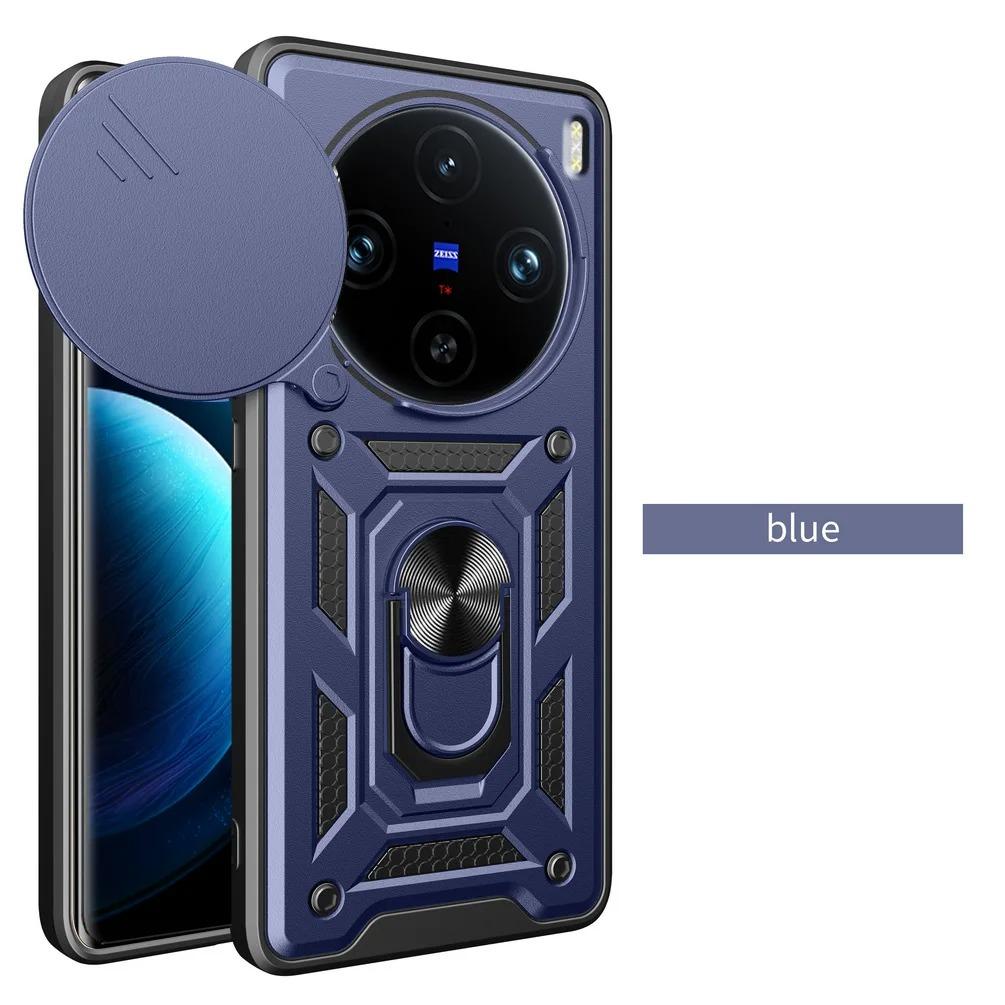 Panzerhülle für VIVO X100 Pro Hülle Linsenschutz mit Ring Magnetischer Halter Business Vollschutzhülle