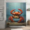 3D Printed Bath Curtain featuring a large crab design perfect for bathroom decor