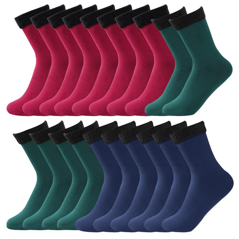 10 Paar Damen Nahtlose Socken Winter Verdicken Warm Einfarbig Socken Zehenabtrennung Atmungsaktiv Haussocken