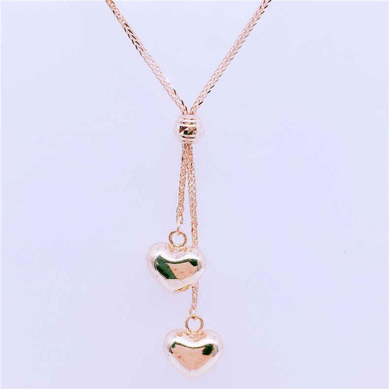 Purple Gold Pentagram Necklace, Shiny Rose Gold-Plated Color Gold Temperament Fashion Bead Necklace