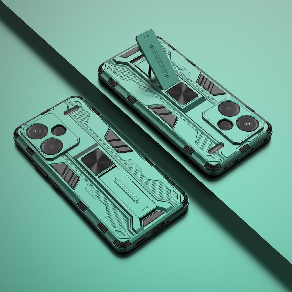 For Xiaomi Redmi Note 13 Pro+ 5G Case PC+TPU Dual Layer Kickstand Phone Cover