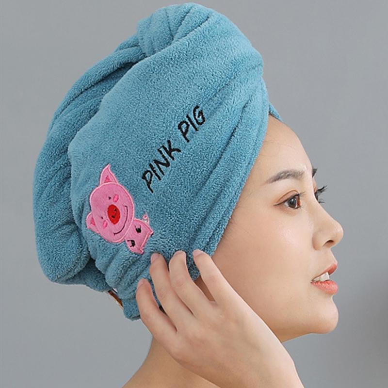 Magic Shower Hat Made of Microfiber, Double-layer Embroidery Towel, Bath Caps, A Hat for Dry Hair, A Quick -drying Soft Hat for A Lady, A Turban