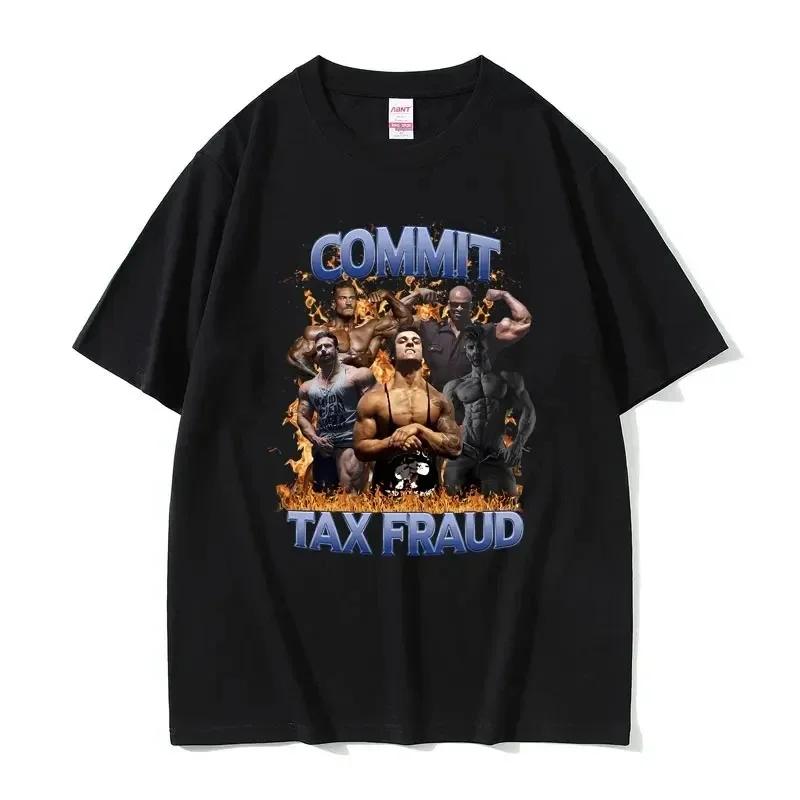 Funny Gym Aesthetic Short Sleeve Cotton Tee Shirt Men's  T-shirt Hit Maxes Evade Taxes Graphic T Shirt  Streetwear Harajuku