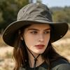 Chapeau de cowboy western UPF 50+ Respirant Ventilé Protection Solaire Large Bord Chapeau seau avec Cordon coupe-vent réglable Randonnée Camping Plein air Pêcheur